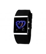 Skmei 0952 Orologio analogico - luci a forma di cuore - cinturino in silicone (nero)
